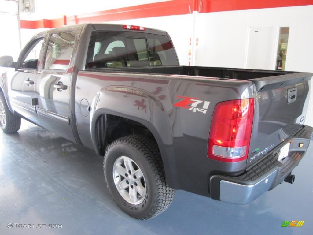 2010 Sierra 1500 SLE Crew Cab 4x4 - Storm Gray Metallic / Dark Titanium/Light Titanium photo #3