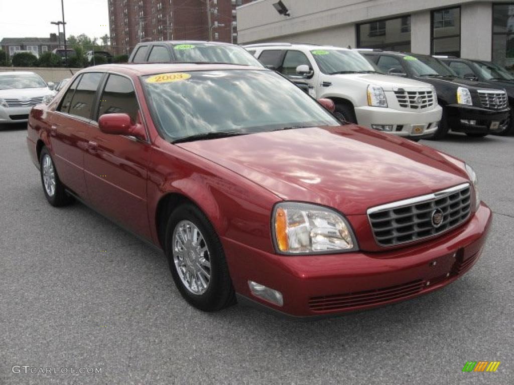 2003 DeVille DHS - Crimson Red Pearl / Neutral Shale Beige photo #4