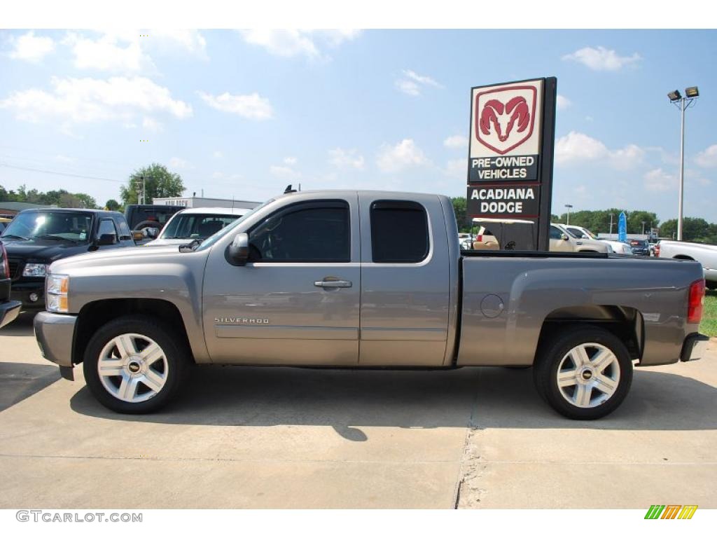 2008 Silverado 1500 LT Extended Cab - Graystone Metallic / Ebony photo #2