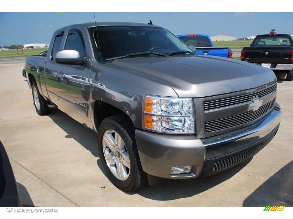 2008 Silverado 1500 LT Extended Cab - Graystone Metallic / Ebony photo #8