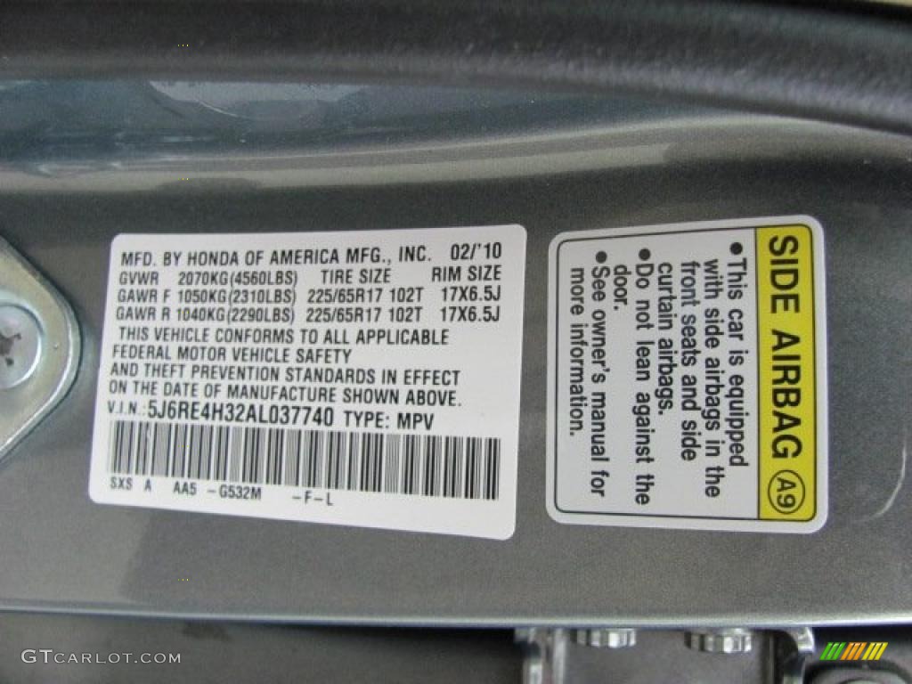 2010 CR-V LX AWD - Opal Sage Metallic / Gray photo #14