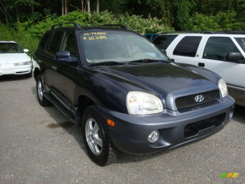 2004 Santa Fe LX 4WD - Moonlit Blue / Beige photo #1