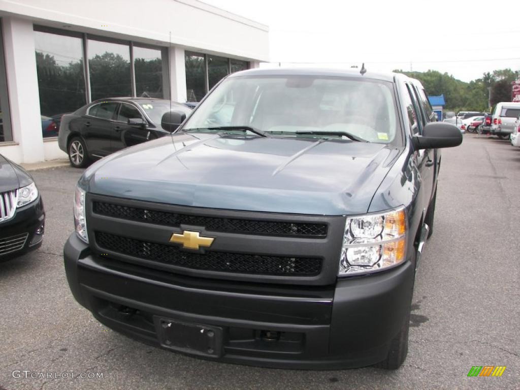 2008 Silverado 1500 Work Truck Extended Cab 4x4 - Blue Granite Metallic / Dark Titanium photo #2