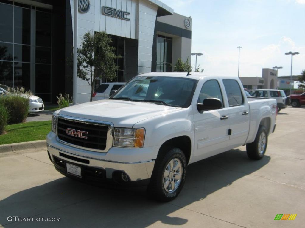 2010 Sierra 1500 SLE Crew Cab 4x4 - Summit White / Cocoa/Light Cashmere photo #1