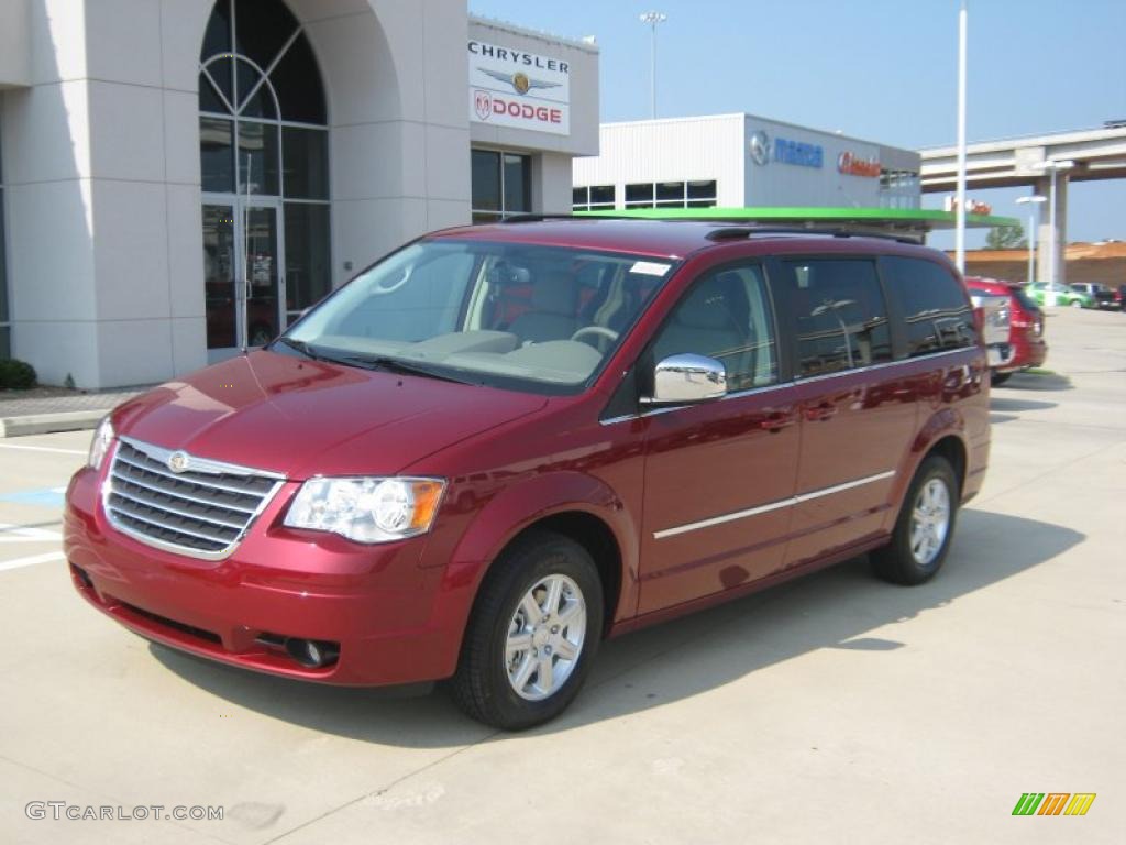 2010 Town & Country Touring - Deep Cherry Red Crystal Pearl / Medium Pebble Beige/Cream photo #1