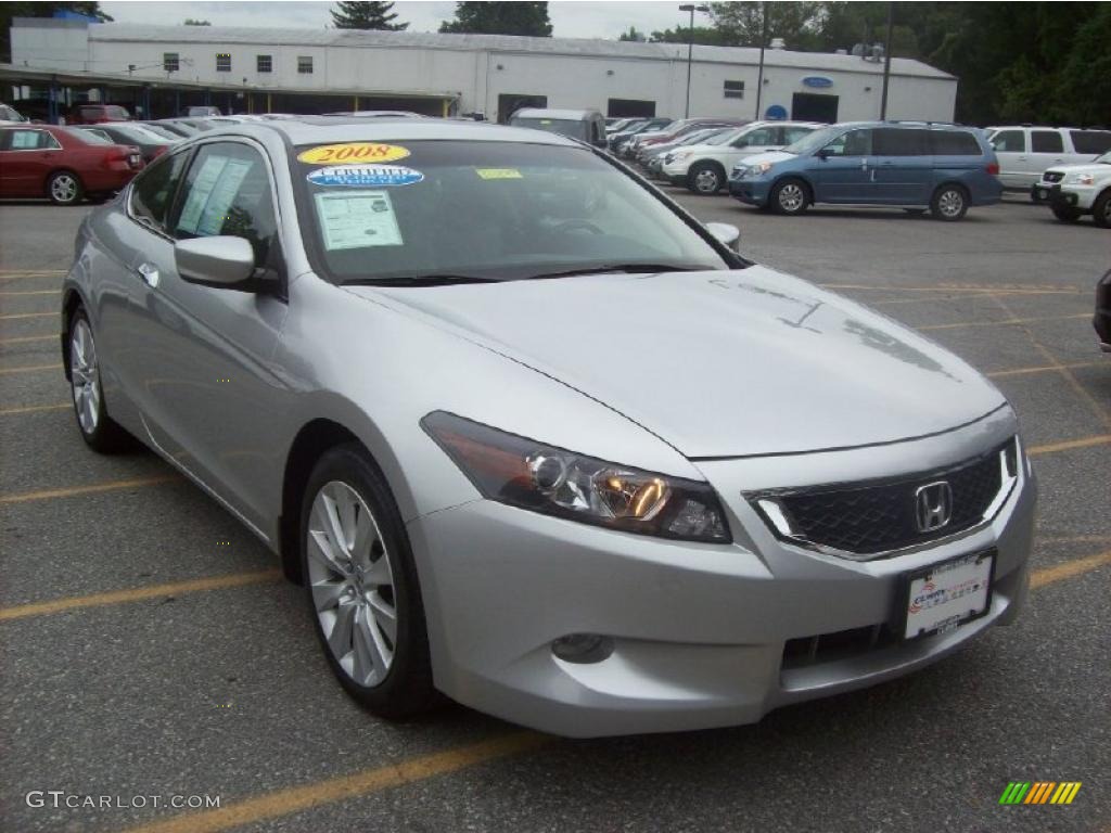 2008 Accord EX-L V6 Coupe - Alabaster Silver Metallic / Black photo #1