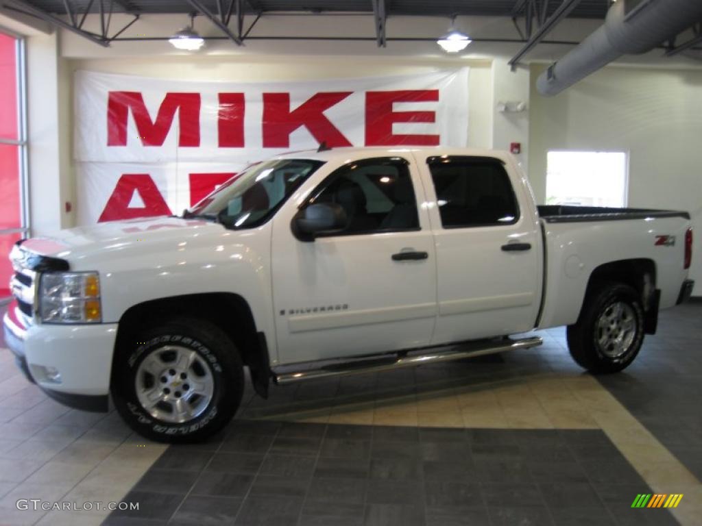 2007 Silverado 1500 LT Crew Cab 4x4 - Summit White / Light Titanium/Ebony Black photo #1