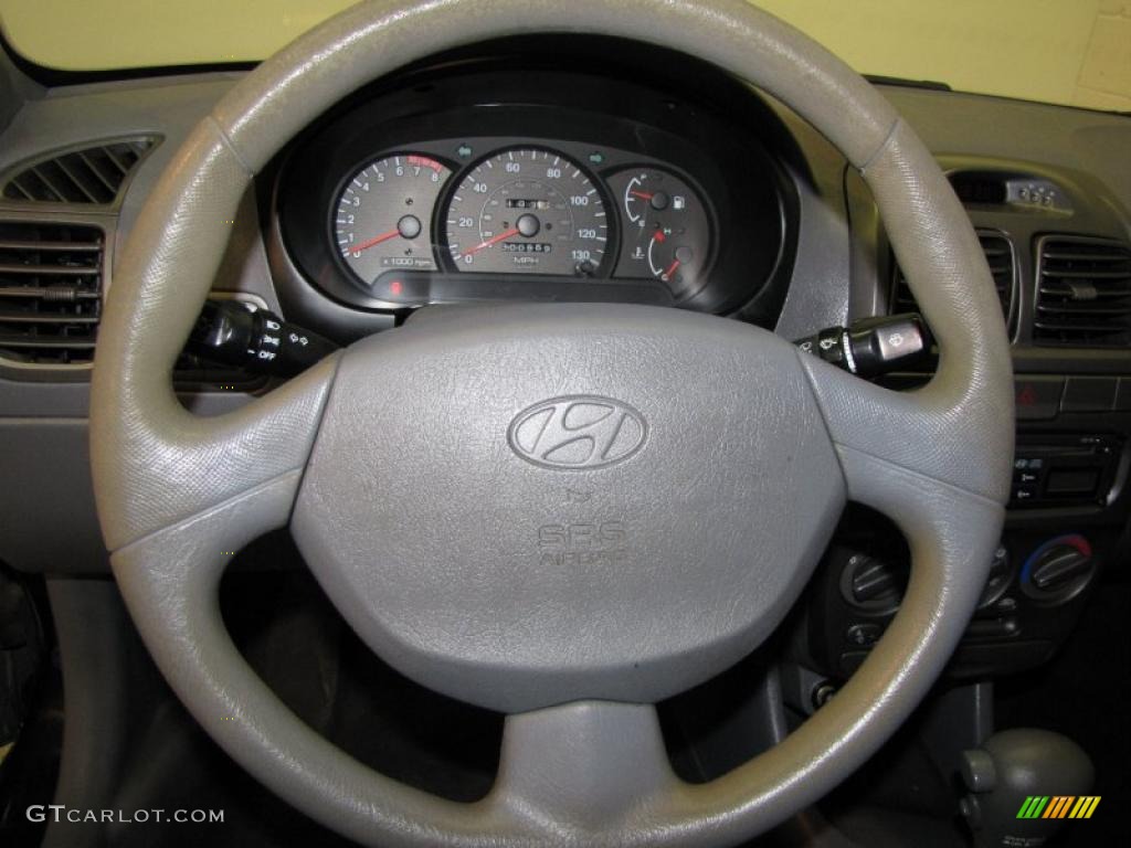 2001 Accent GL Sedan - Ebony Black / Gray photo #11