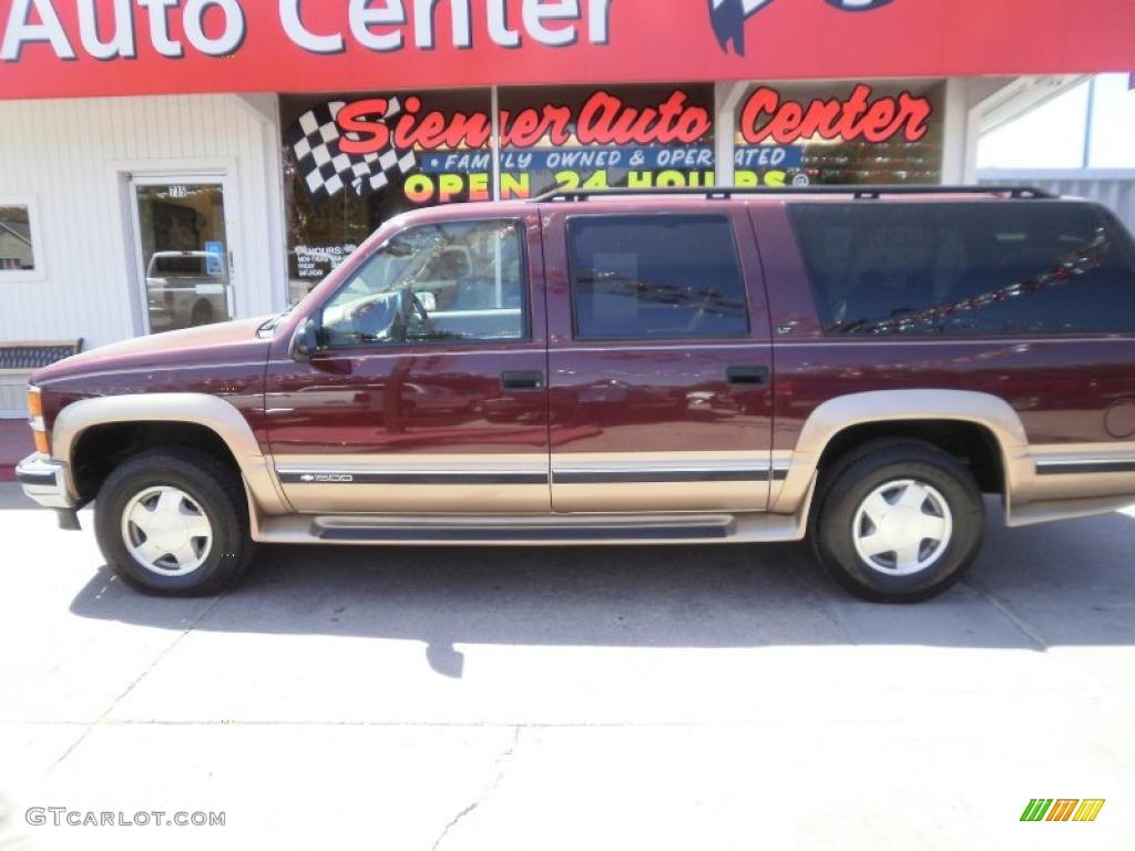 1999 Suburban K1500 LT 4x4 - Dark Carmine Red Metallic / Neutral photo #1