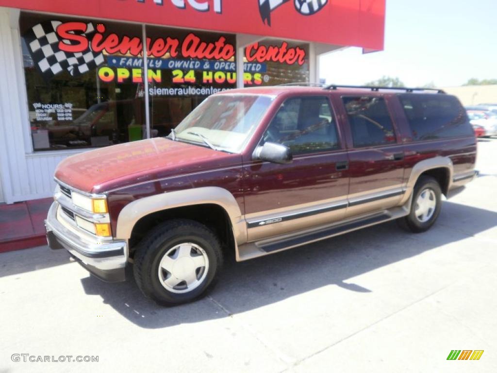 1999 Suburban K1500 LT 4x4 - Dark Carmine Red Metallic / Neutral photo #2
