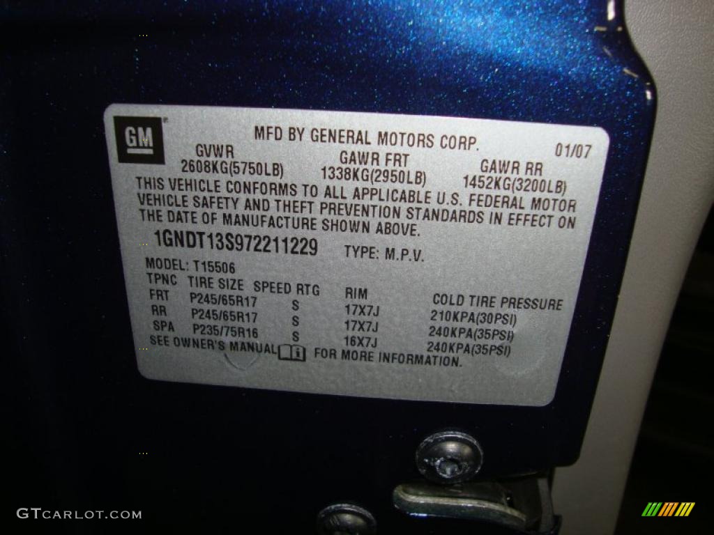 2007 TrailBlazer LS 4x4 - Imperial Blue Metallic / Light Gray photo #35