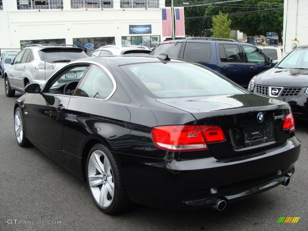 2007 3 Series 335i Coupe - Jet Black / Saddle Brown/Black photo #7