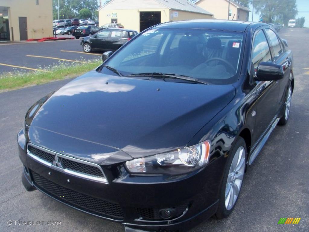 2010 Lancer GTS - Tarmac Black Pearl / Black photo #1