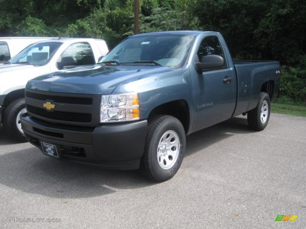 2011 Silverado 1500 Regular Cab 4x4 - Blue Granite Metallic / Dark Titanium photo #1