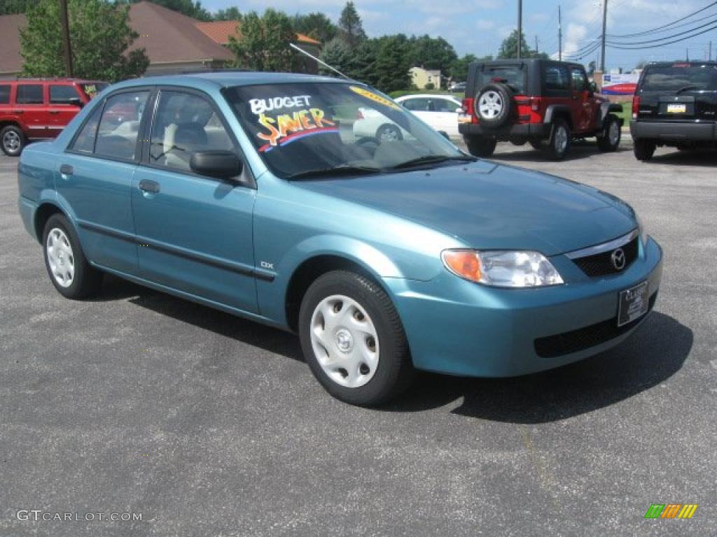 2001 Protege DX - Seabreeze Green Mica / Beige photo #3