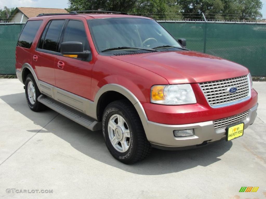 2003 Expedition Eddie Bauer - Laser Red Tinted Metallic / Medium Parchment photo #1