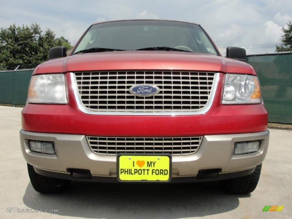 2003 Expedition Eddie Bauer - Laser Red Tinted Metallic / Medium Parchment photo #9