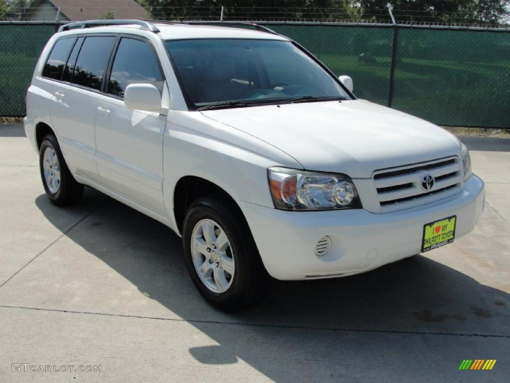 2004 Highlander V6 - Super White / Ash photo #1