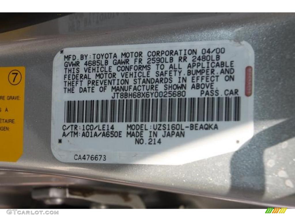 2000 GS Color Code 1C0 for Millenium Silver Metallic Photo #34664754