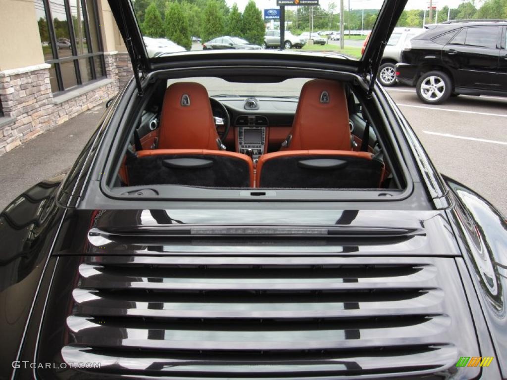 2007 911 Targa 4 - Basalt Black Metallic / Black/Terracotta photo #23