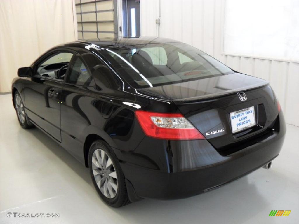 2010 Civic EX Coupe - Crystal Black Pearl / Gray photo #2