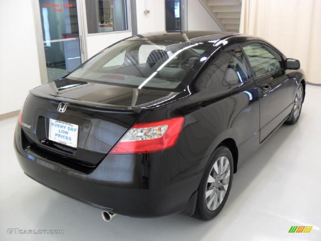 2010 Civic EX Coupe - Crystal Black Pearl / Gray photo #4