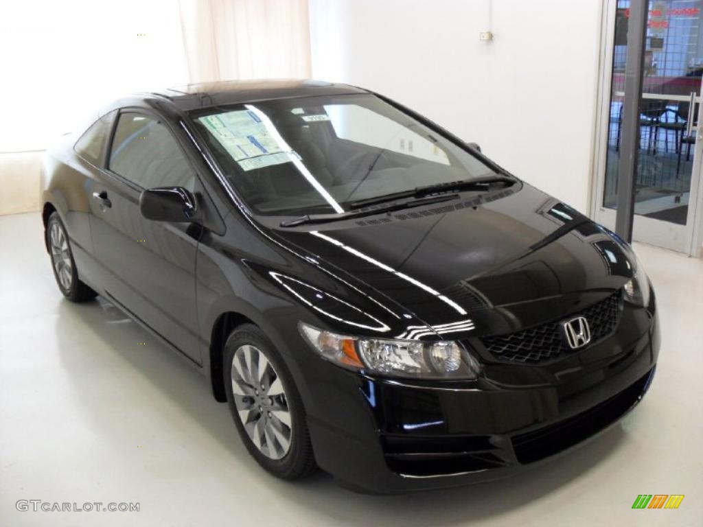2010 Civic EX Coupe - Crystal Black Pearl / Gray photo #5