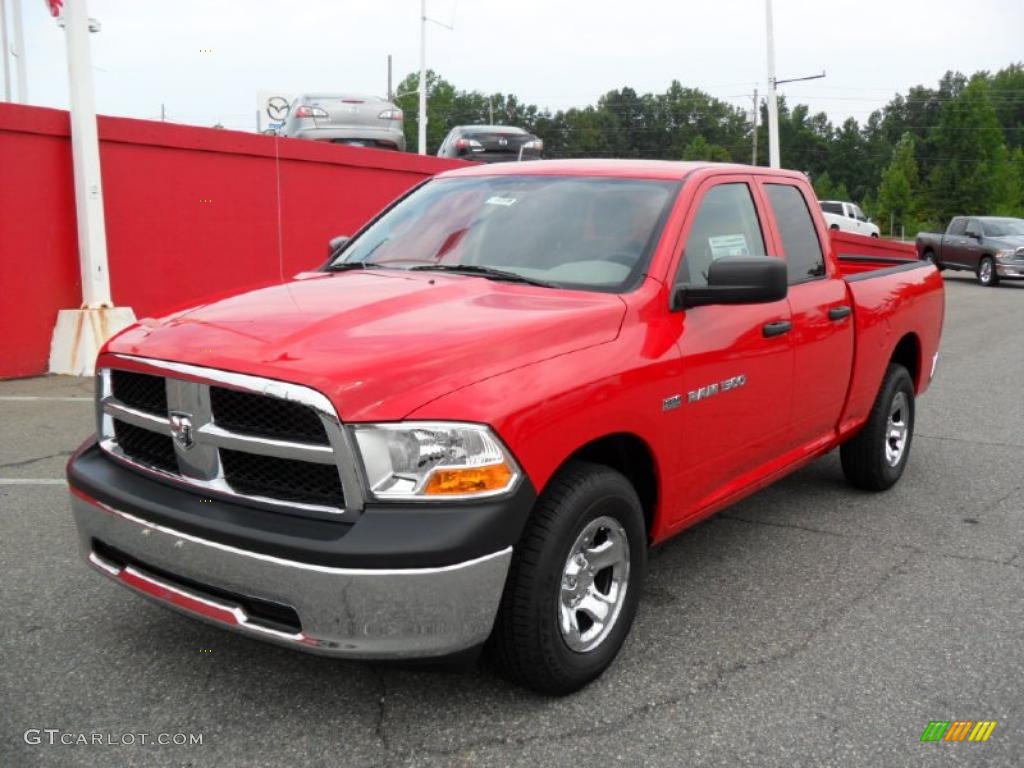 2011 Ram 1500 ST Quad Cab - Flame Red / Dark Slate Gray/Medium Graystone photo #1