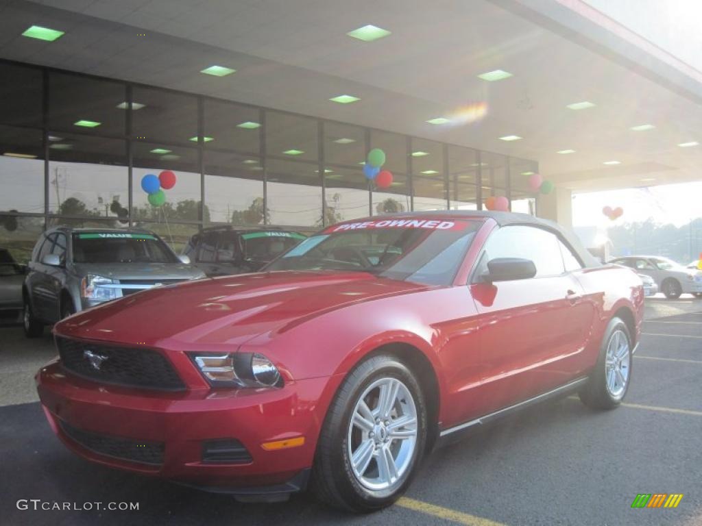 2010 Mustang V6 Convertible - Red Candy Metallic / Charcoal Black photo #1