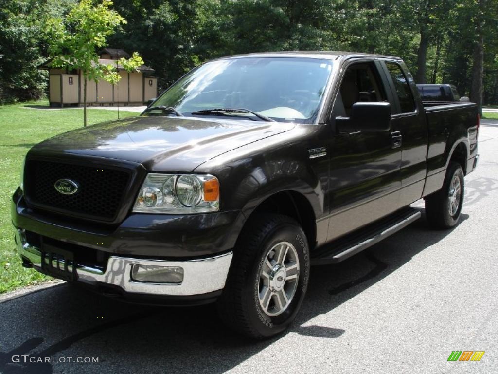 2005 F150 XLT SuperCab 4x4 - Dark Stone Metallic / Tan photo #4