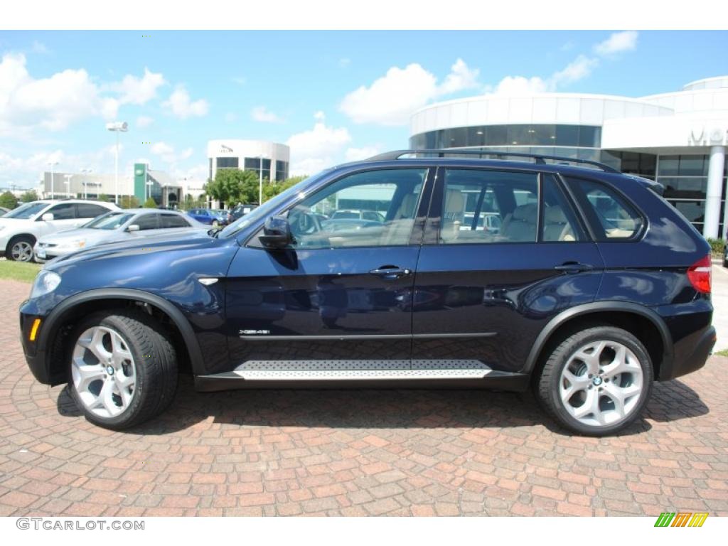 2010 X5 xDrive48i - Monaco Blue Metallic / Sand Beige photo #2