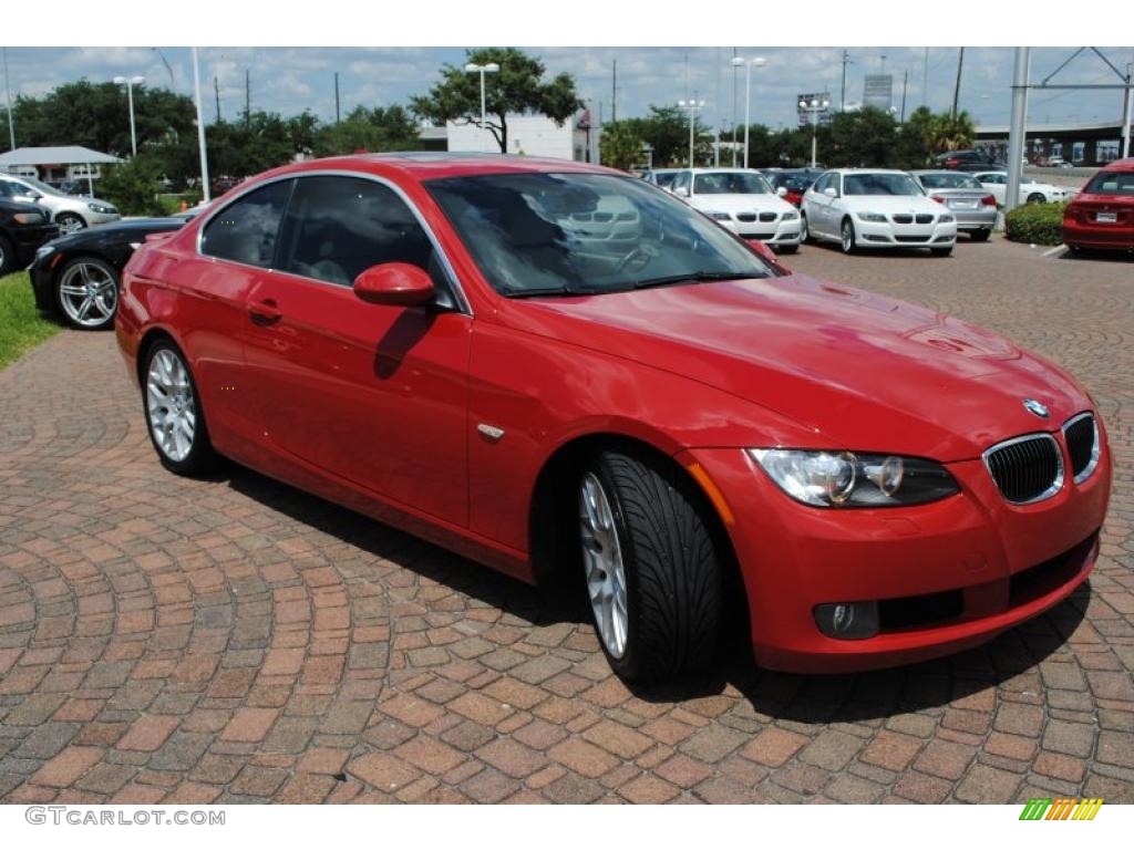 2007 3 Series 328i Coupe - Crimson Red / Cream Beige Dakota Leather photo #7