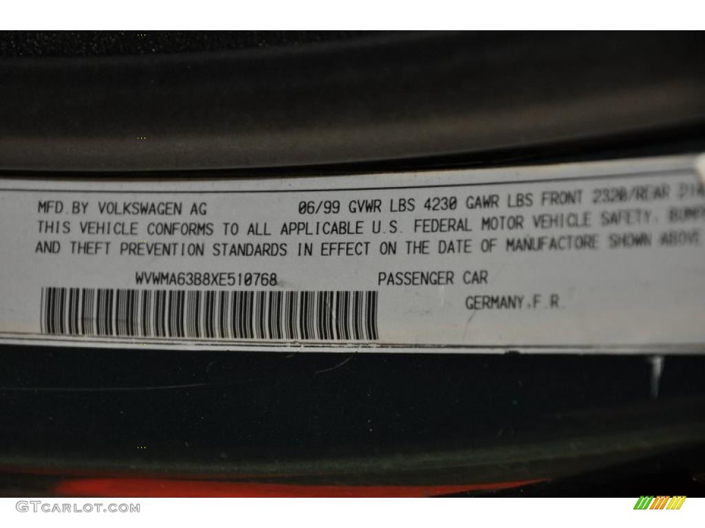 1999 Passat GLS Sedan - Royal Green Pearl / Black photo #10