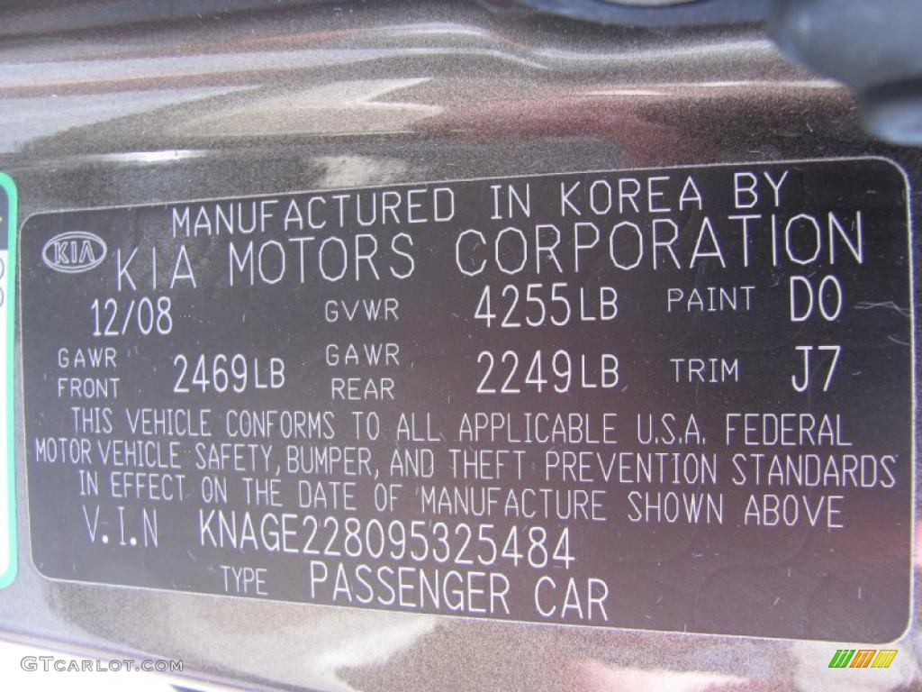 2009 Optima LX - Metal Bronze / Beige photo #25