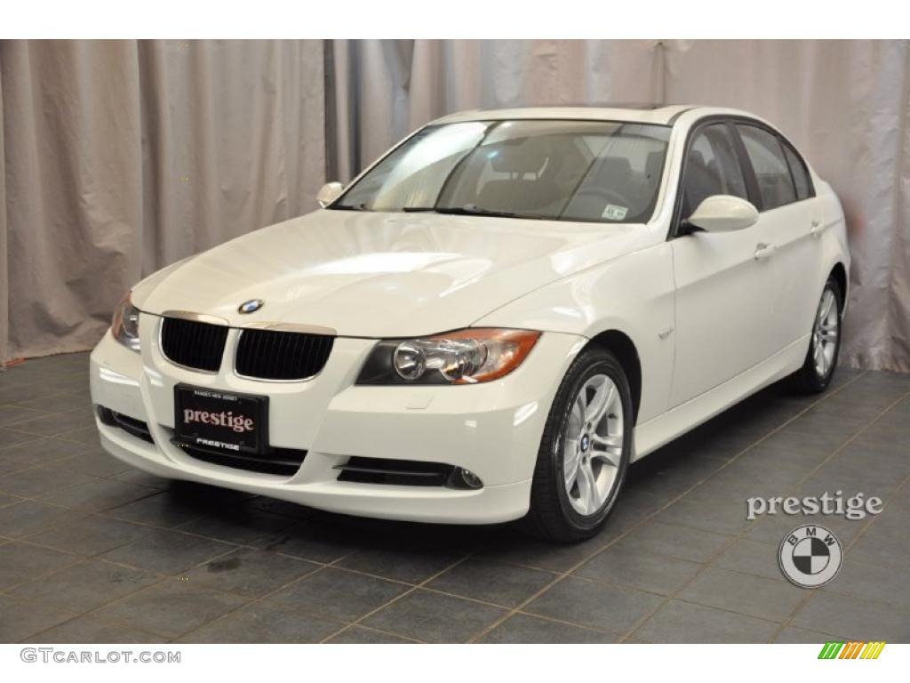 2008 3 Series 328xi Sedan - Alpine White / Black photo #1