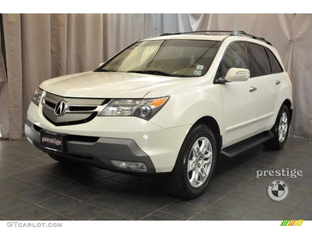 2007 MDX Technology - Aspen White Pearl / Taupe photo #1