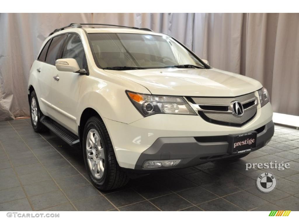 2007 MDX Technology - Aspen White Pearl / Taupe photo #7