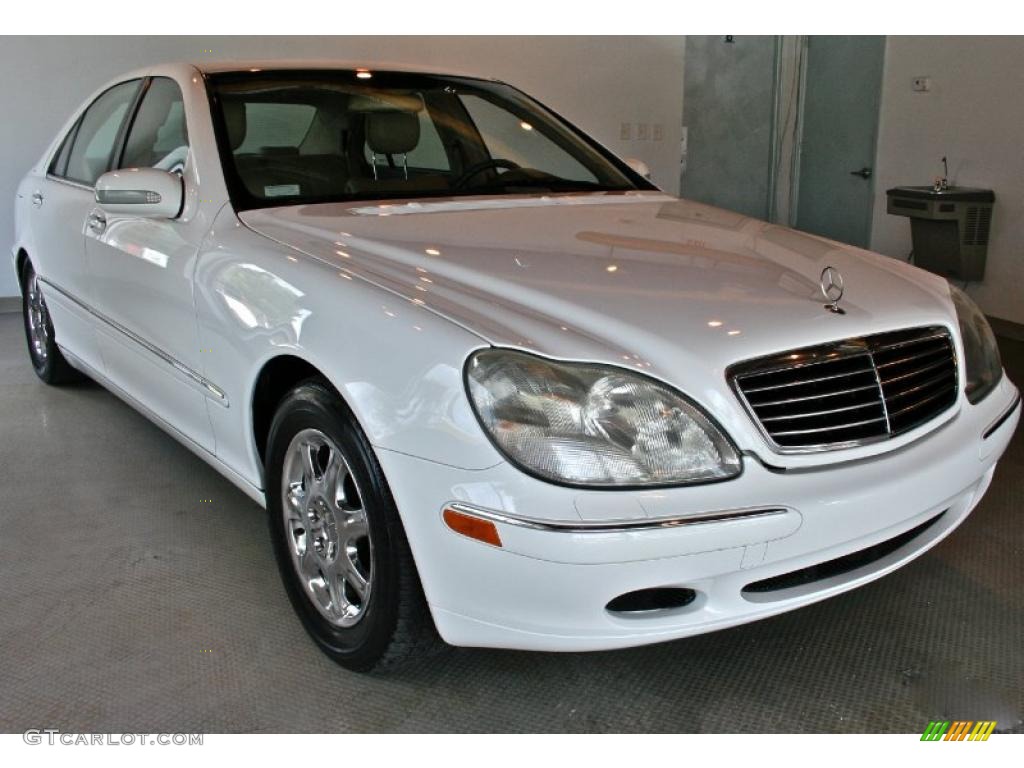 2000 S 500 Sedan - Glacier White / Java photo #1