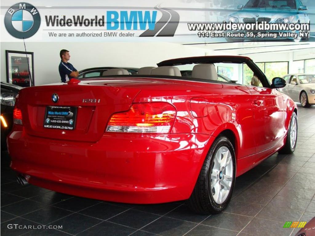 2009 1 Series 128i Convertible - Crimson Red / Taupe photo #4