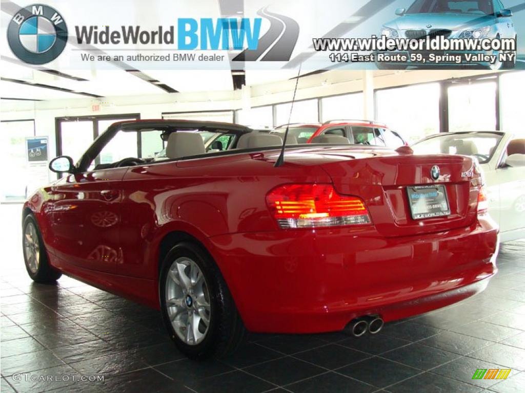 2009 1 Series 128i Convertible - Crimson Red / Taupe photo #6