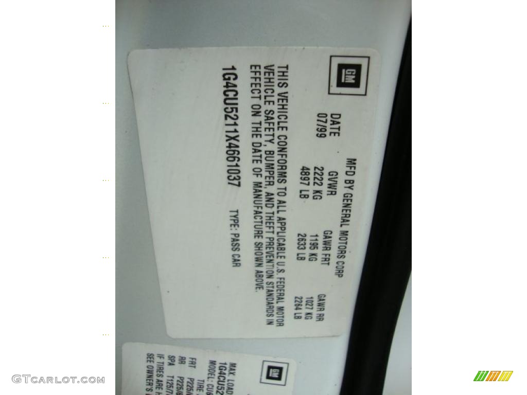 1999 Park Avenue Ultra Supercharged - Bright White Diamond / Medium Gray photo #34