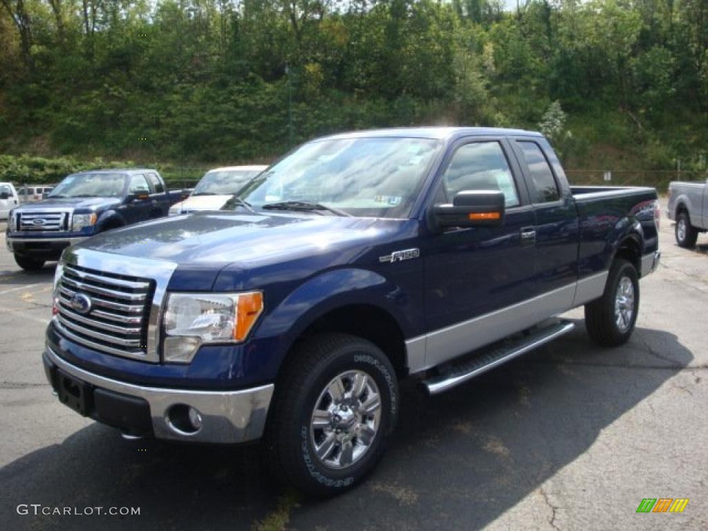 2010 F150 XLT SuperCab 4x4 - Dark Blue Pearl Metallic / Medium Stone photo #10