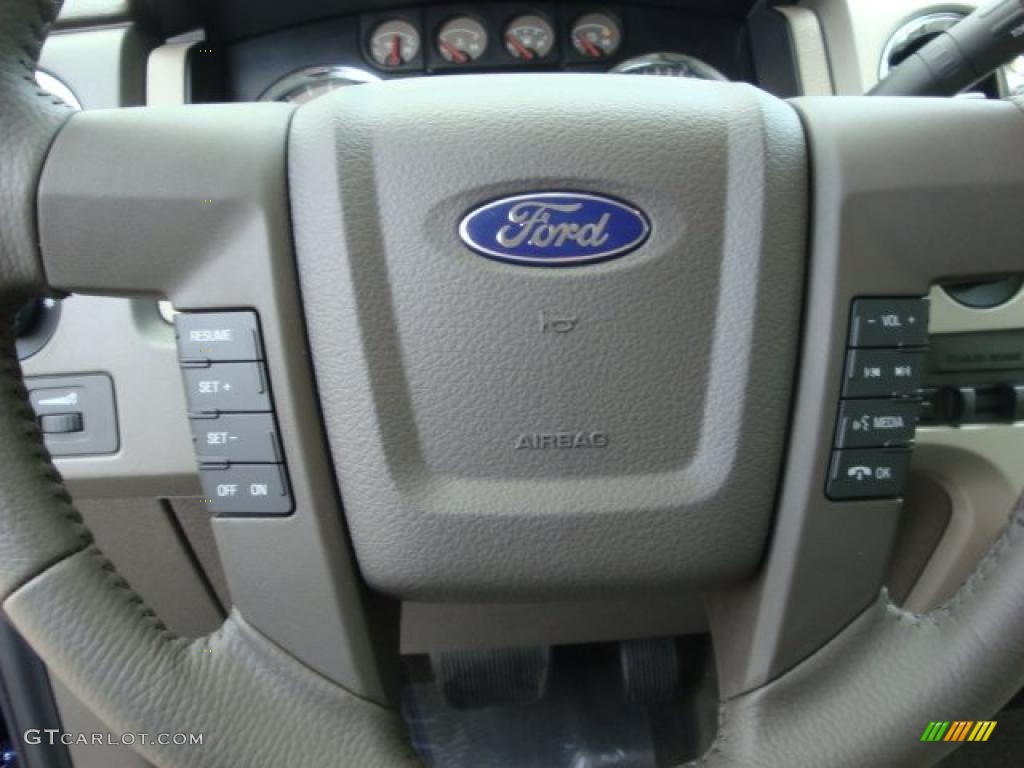 2010 F150 XLT SuperCab 4x4 - Dark Blue Pearl Metallic / Medium Stone photo #17
