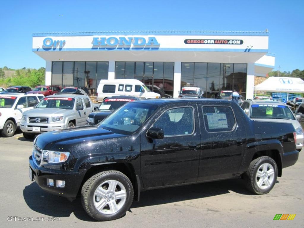 2011 Ridgeline RTL - Crystal Black Pearl / Black photo #1