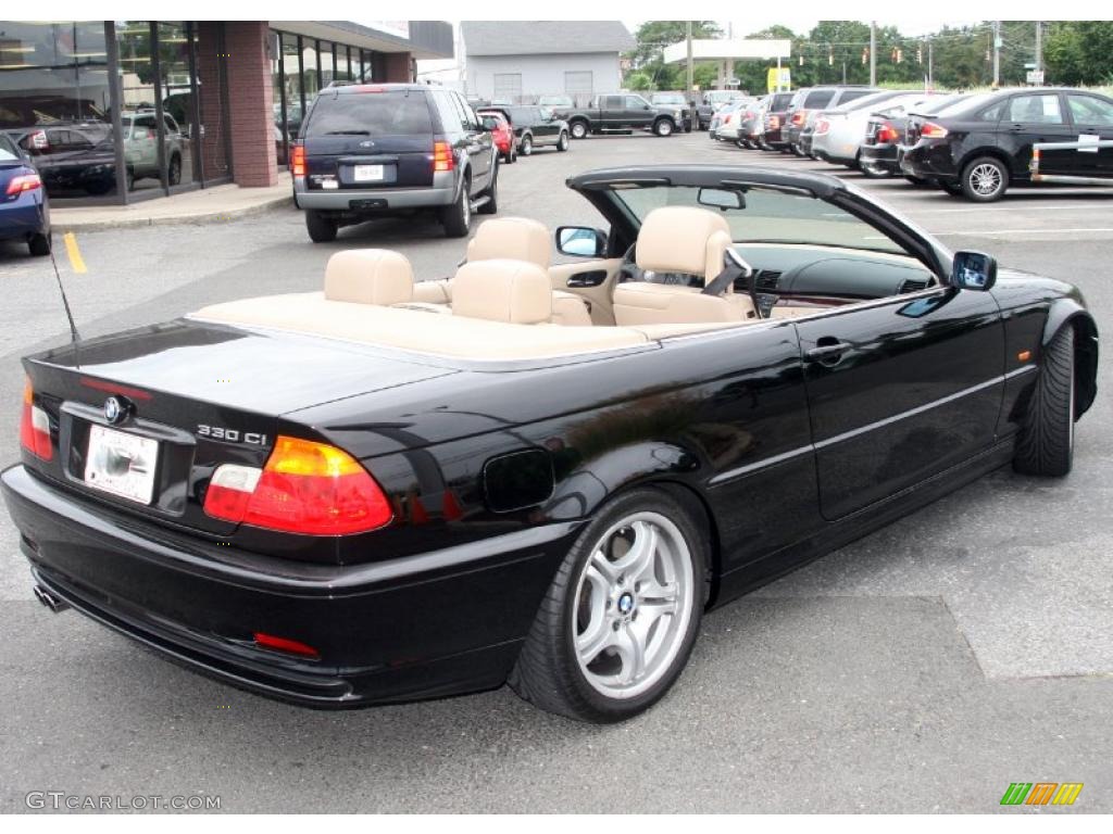 2001 3 Series 330i Convertible - Black Sapphire Metallic / Beige photo #6