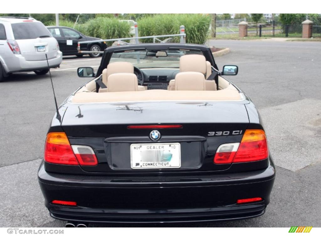 2001 3 Series 330i Convertible - Black Sapphire Metallic / Beige photo #8