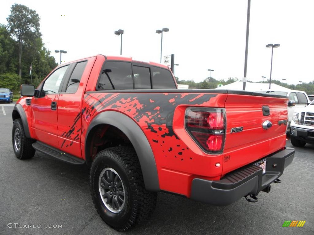 2010 F150 SVT Raptor SuperCab 4x4 - Molten Orange Tri Coat / Raptor Black/Orange photo #45