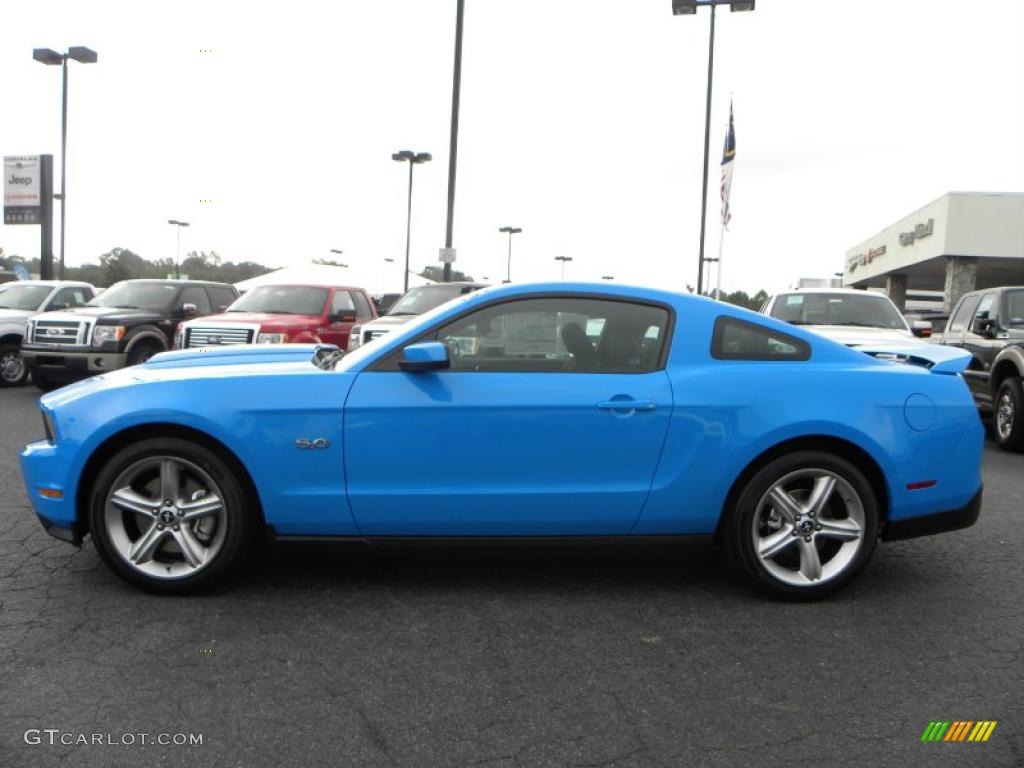 2011 Mustang GT Premium Coupe - Grabber Blue / Charcoal Black/Grabber Blue photo #5