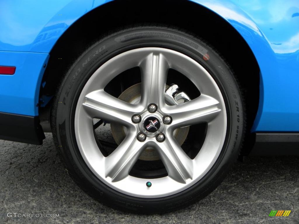 2011 Mustang GT Premium Coupe - Grabber Blue / Charcoal Black/Grabber Blue photo #11
