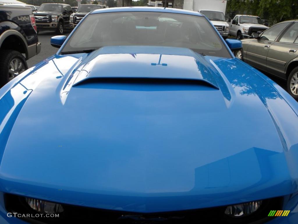 2011 Mustang GT Premium Coupe - Grabber Blue / Charcoal Black/Grabber Blue photo #25